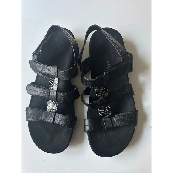 Vionic Amber Slingback Sandals Women’s Size 9 Black Croc Print - Picture 1 of 7